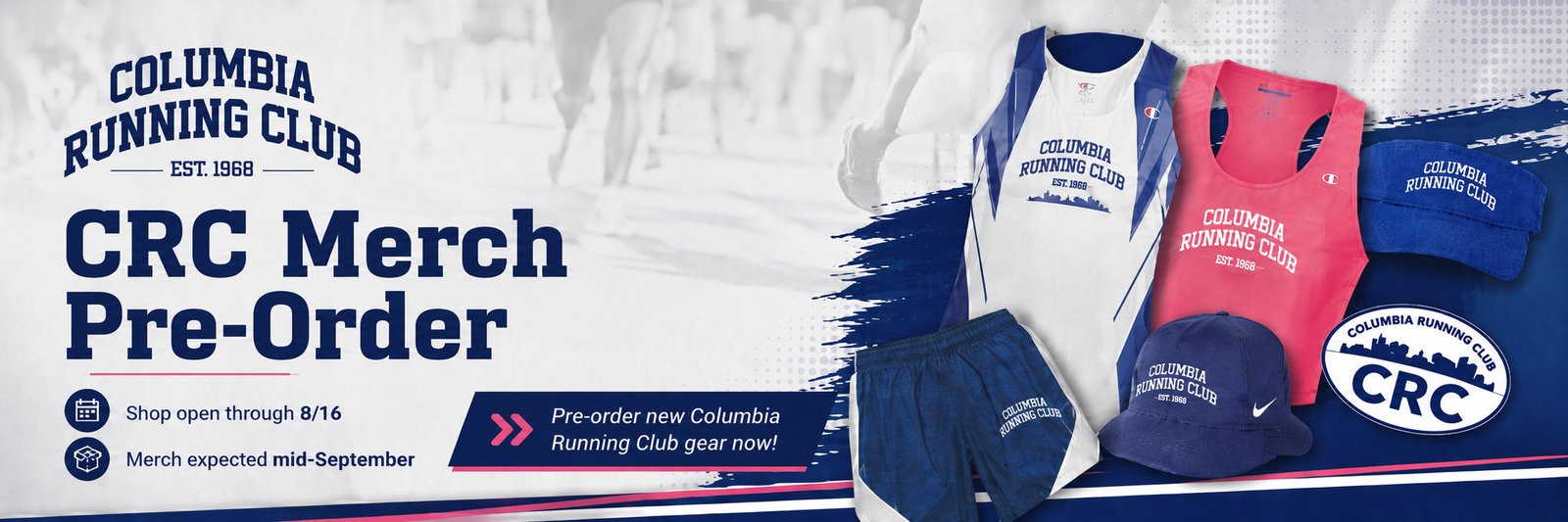 Columbia Running Club merch pre-order, shop open through August 16