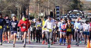 People at the starting line of a race