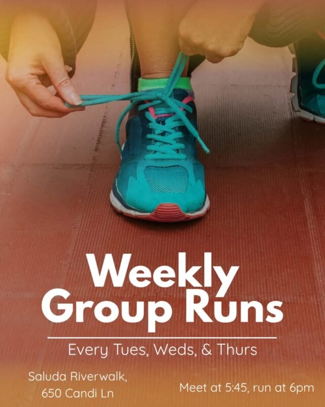 Don't forget about our weekly group runs! We meet at Saluda Riverwalk (650 Candi Lane, Columbia, SC) every Tuesday, Wednesday, and…